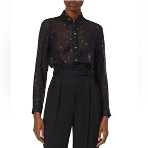Equipment silk metallic shirt, size S